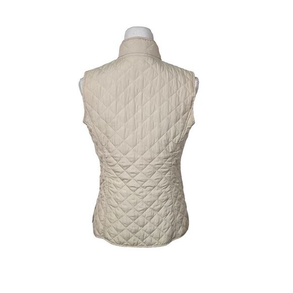 J. Jill Sleeveless Puffer Vest Women Size XS Cream Pockets Fall Neutral Preppy - Picture 2 of 10